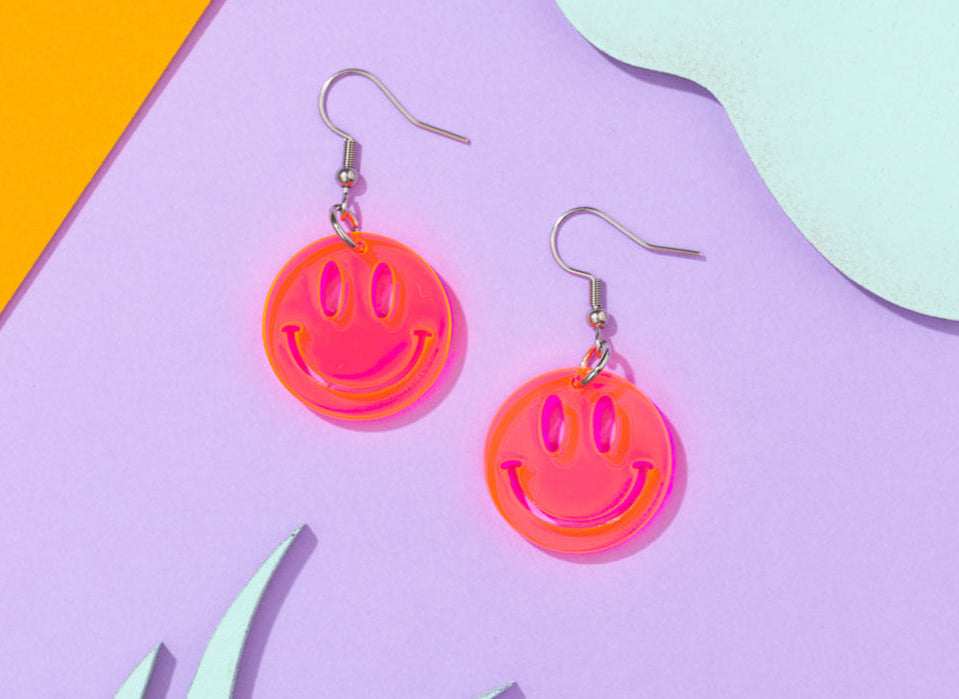 Acid Smiley Face Earrings