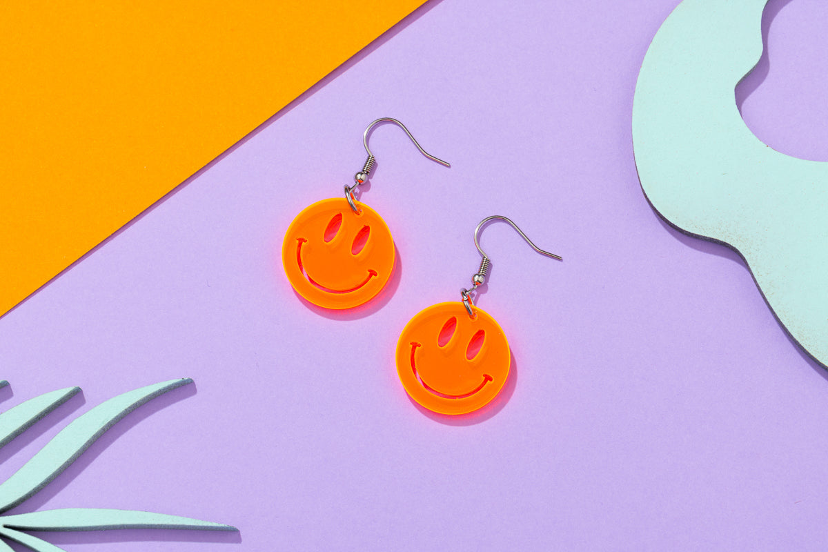 Acid Smiley Face Earrings