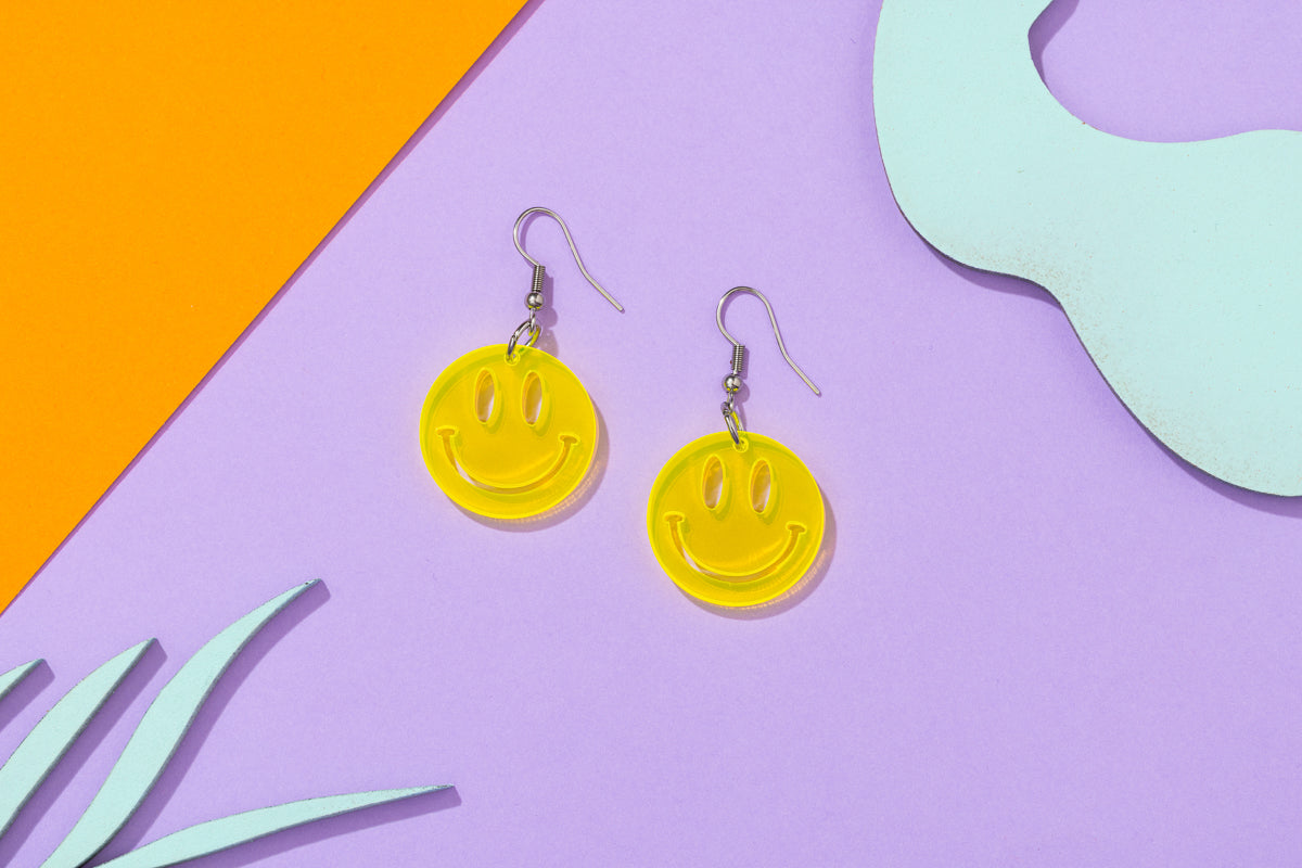 Acid Smiley Face Earrings
