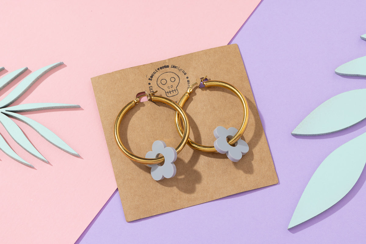 Flower Hoops Gold