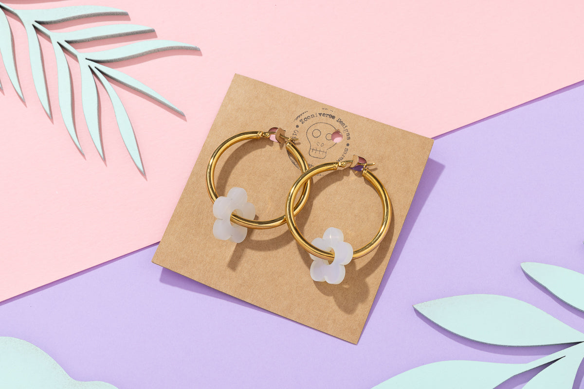 Flower Hoops Gold