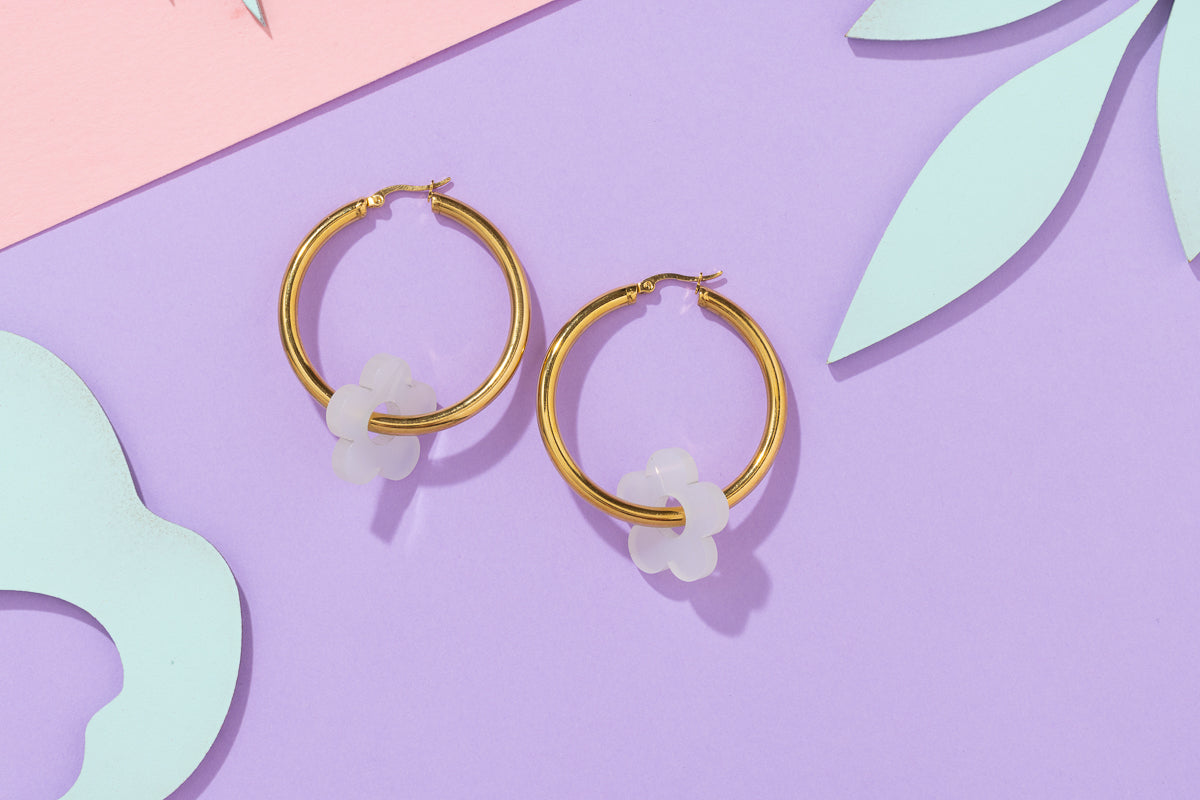 Flower Hoops Gold