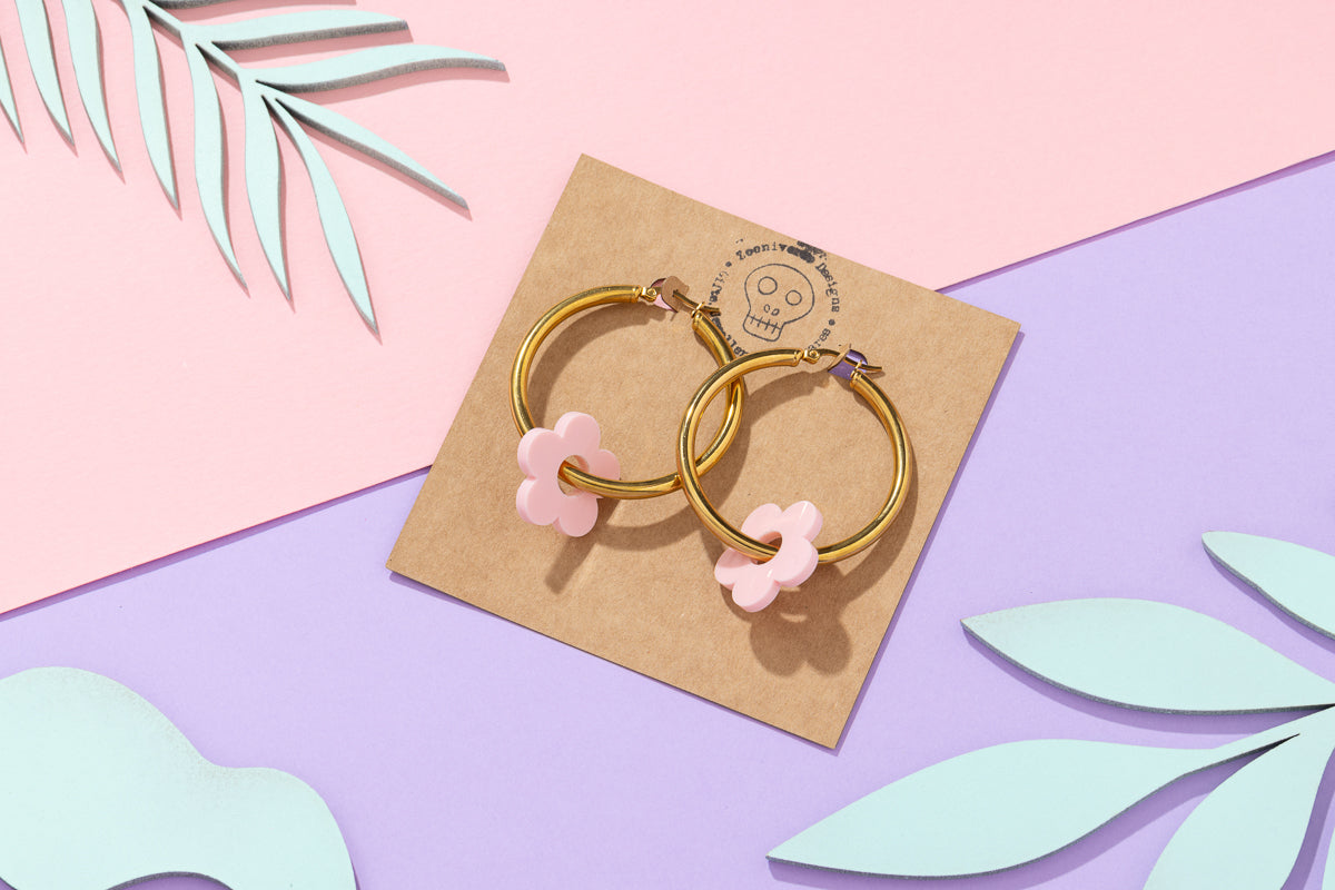 Flower Hoops Gold