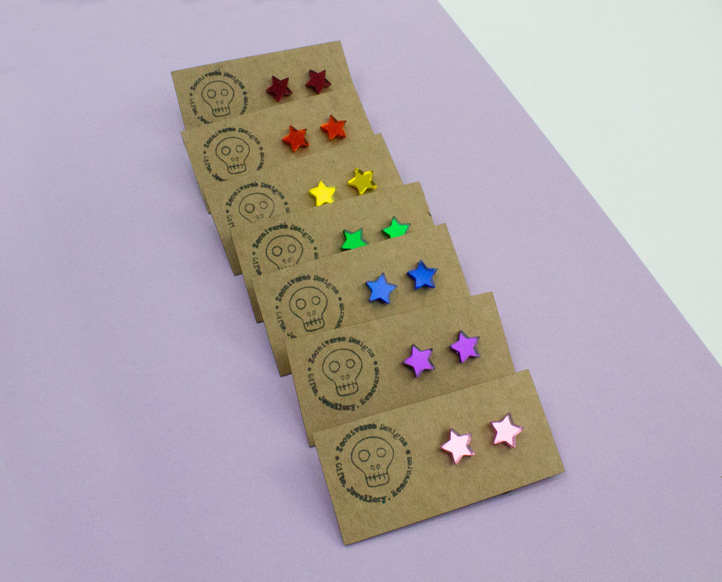 Mirrored Star Stud Earrings