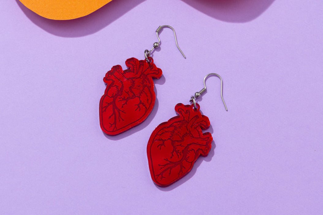 Anatomical Heart Earrings