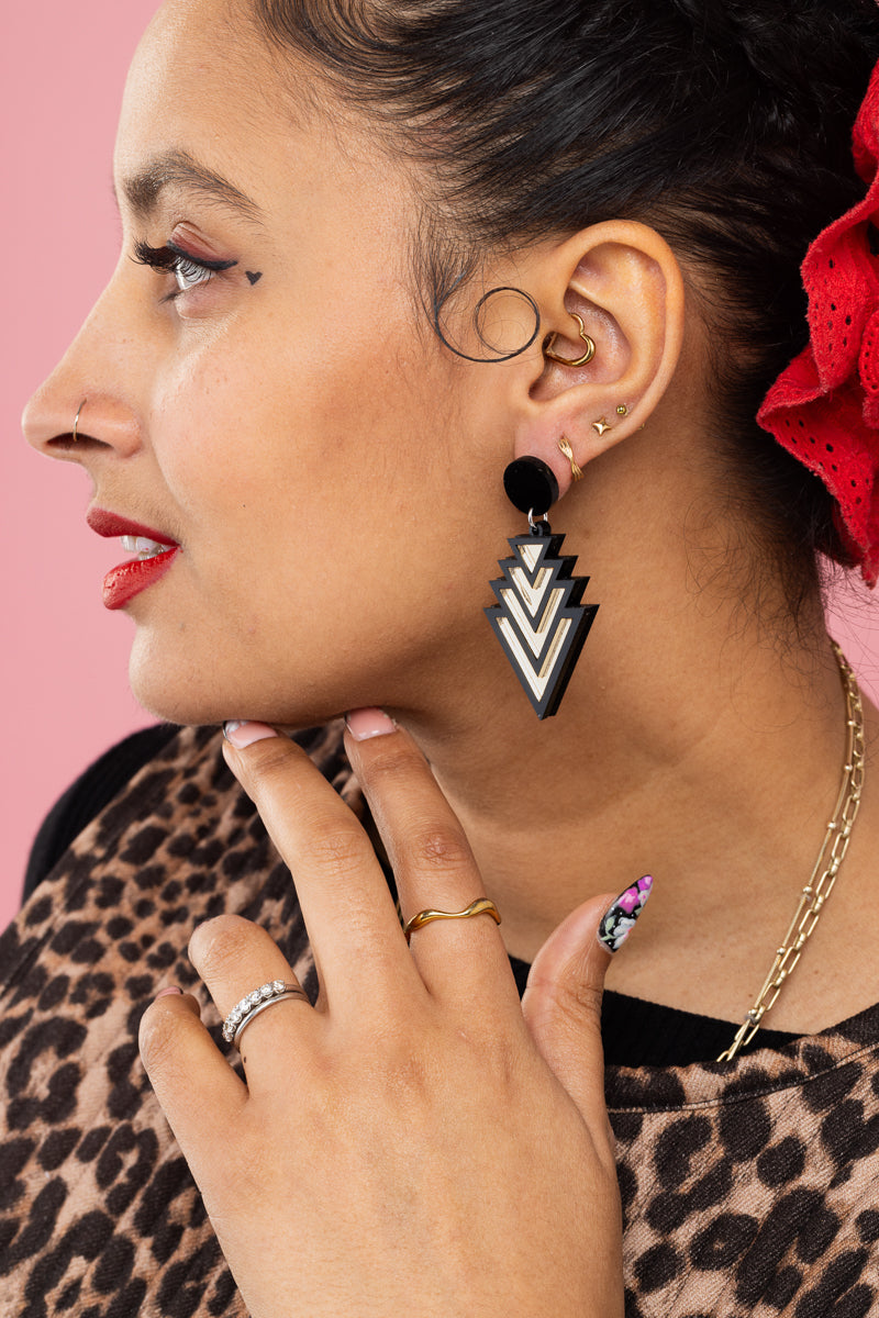 Gold Triangle Earrings