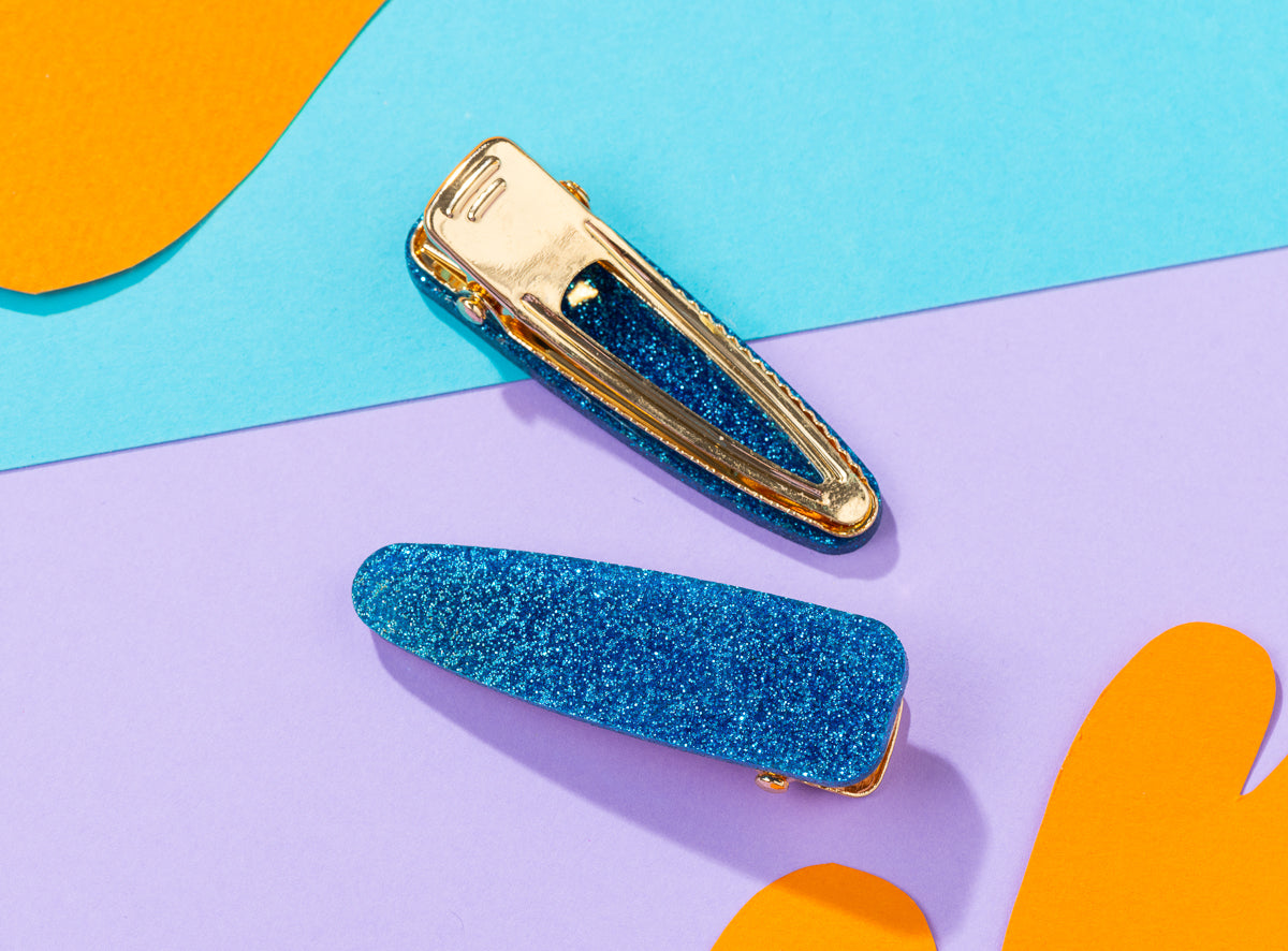 Blue Glitter Hairclips
