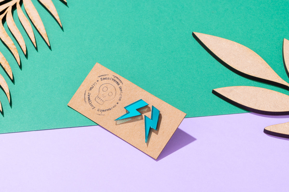Lightning Bolt Acrylic Stud Earrings