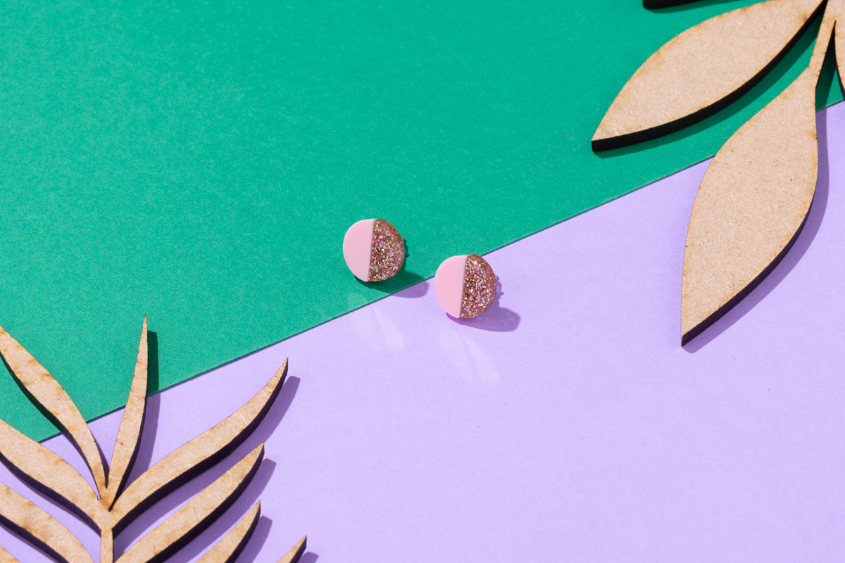 Two Tone Stud Earrings