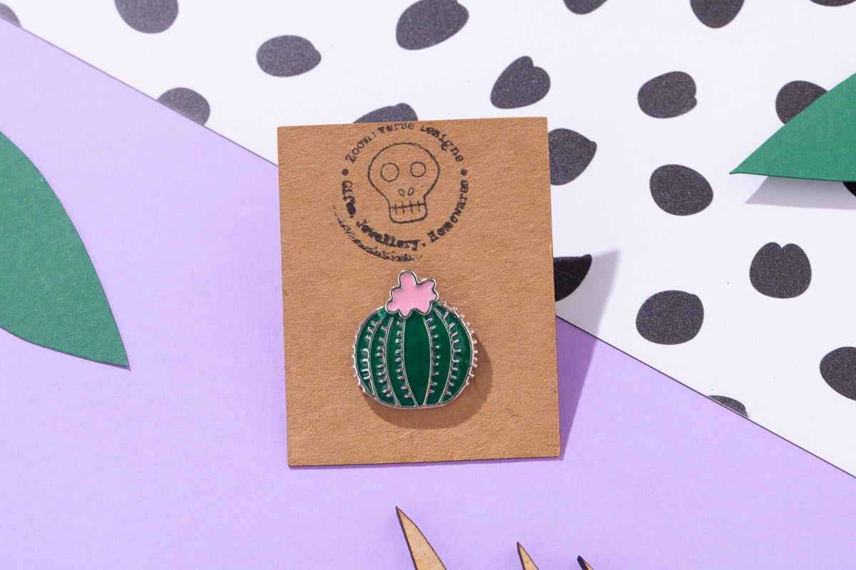 Cactus with Flower Enamel Pin
