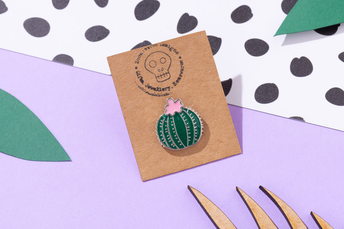 Cactus with Flower Enamel Pin