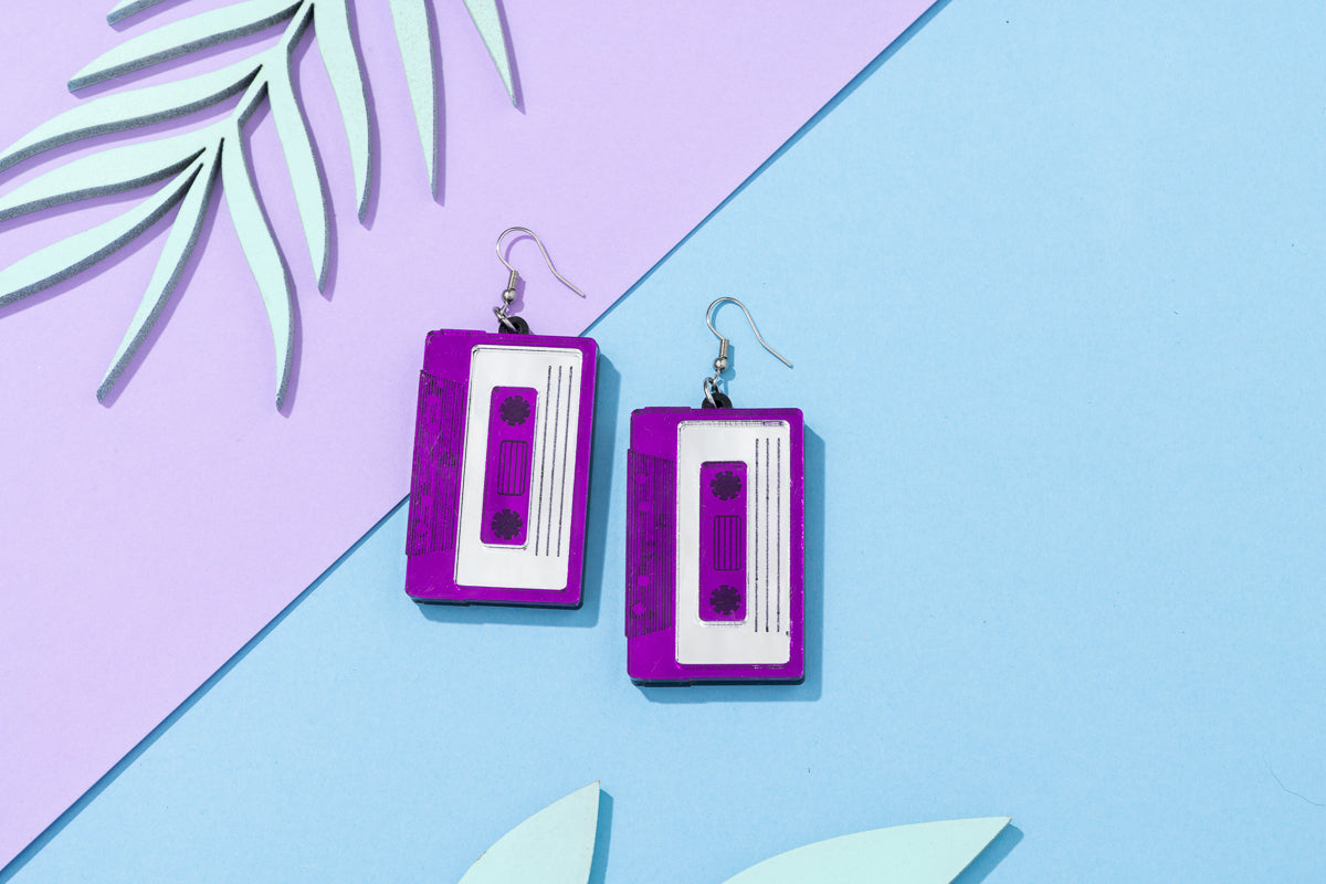 Cassette Tape Vintage Earrings