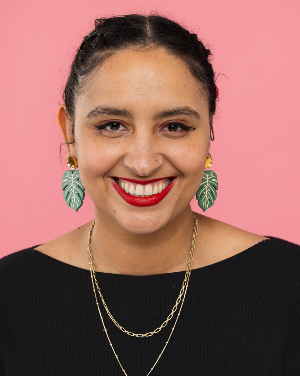 Monstera Cheese Plant Earrings