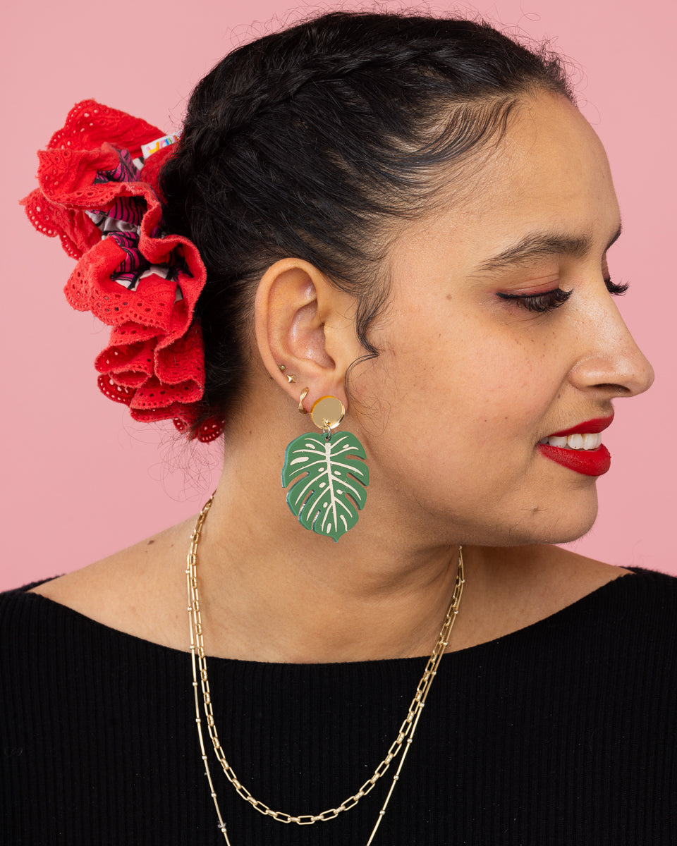 Monstera Cheese Plant Earrings