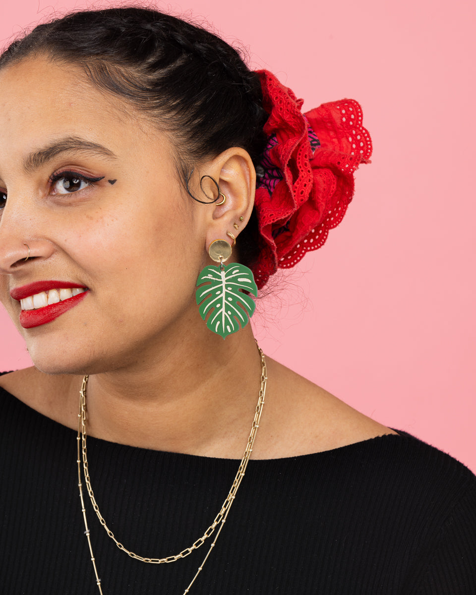 Monstera Cheese Plant Earrings