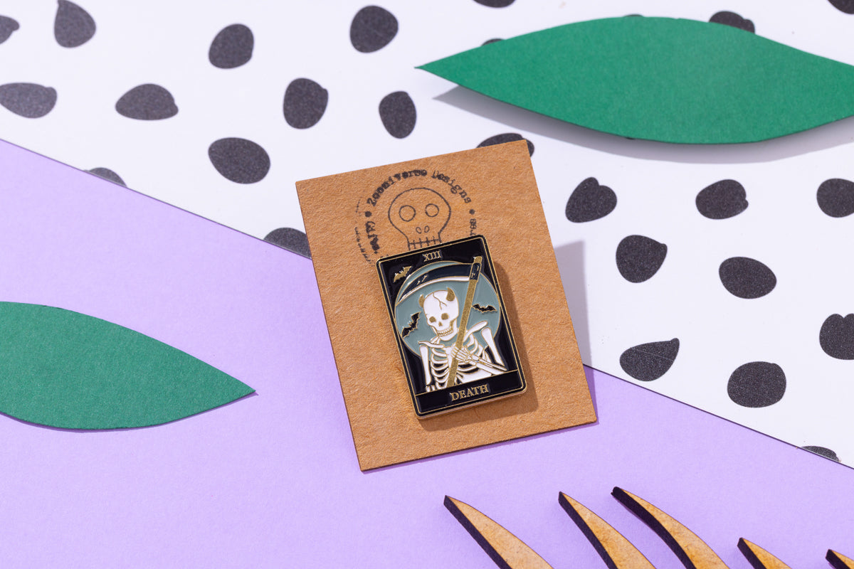 Death Tarot Card Enamel Pin