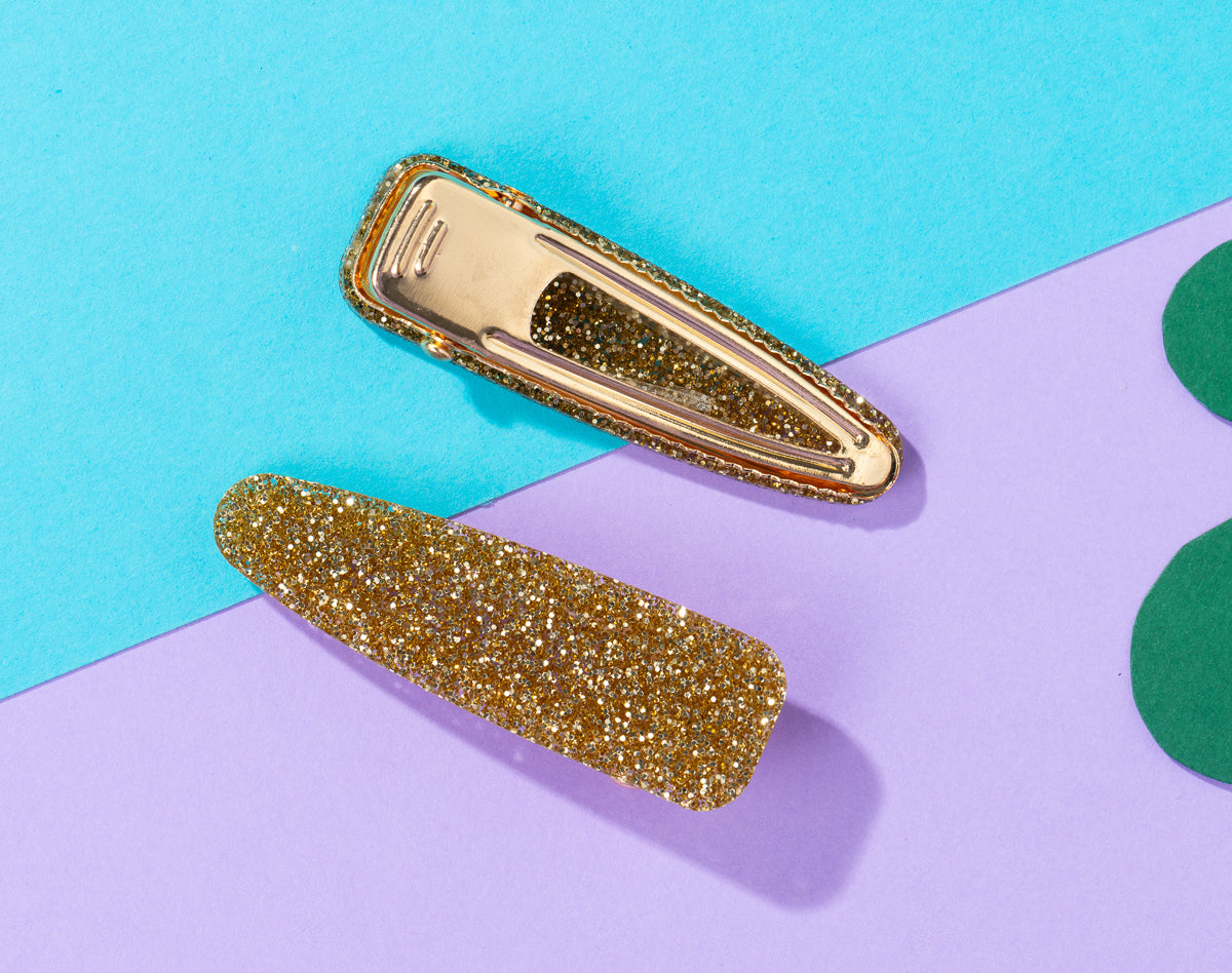 Gold Glitter Hairclips