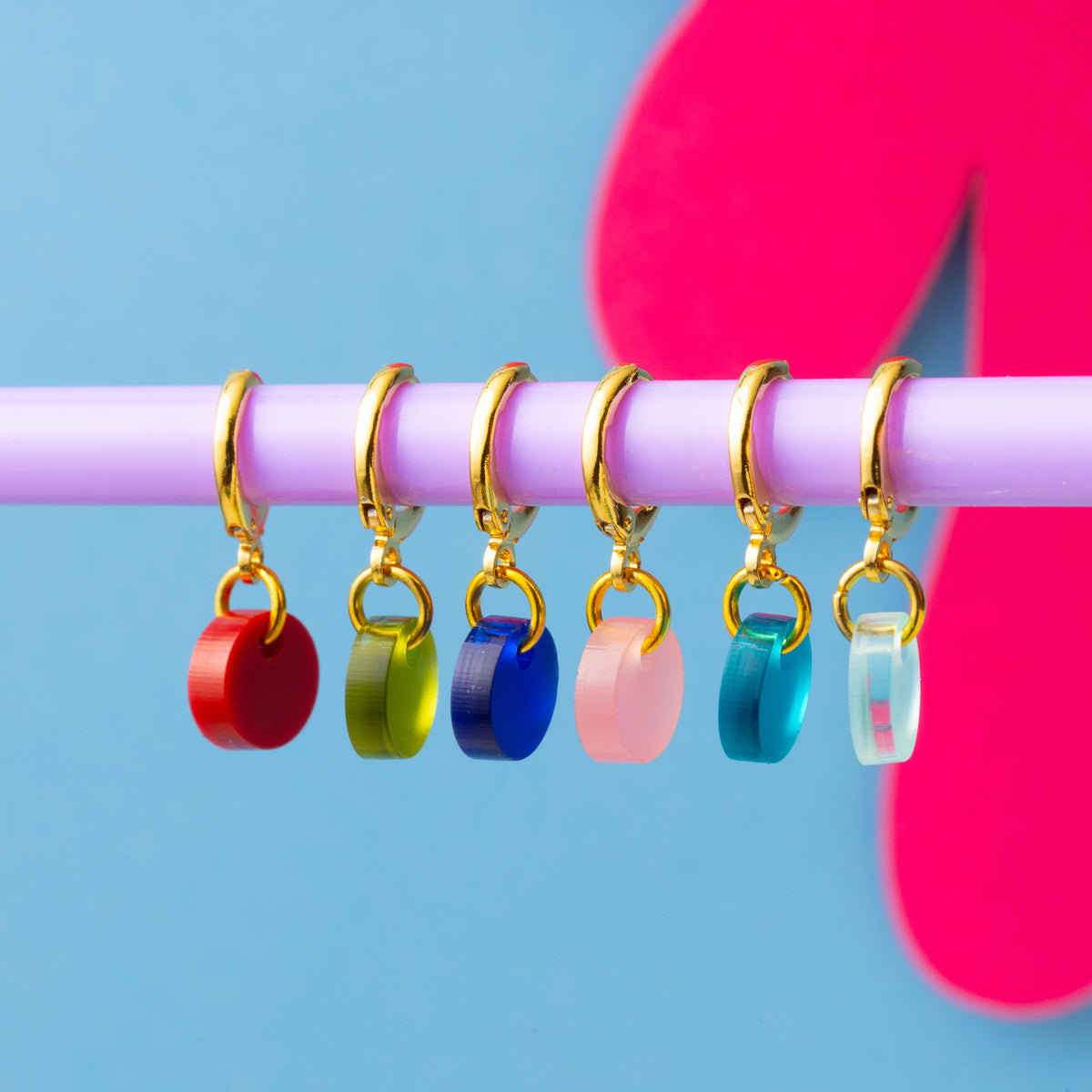 Colour Pop Acrylic Gold Huggie Hoops