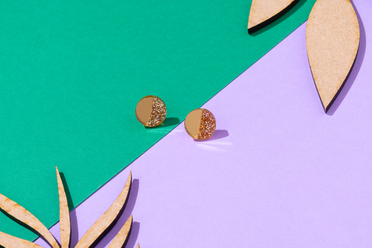 Two Tone Stud Earrings