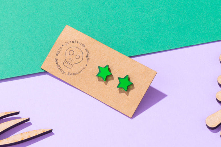 Mirrored Star Stud Earrings