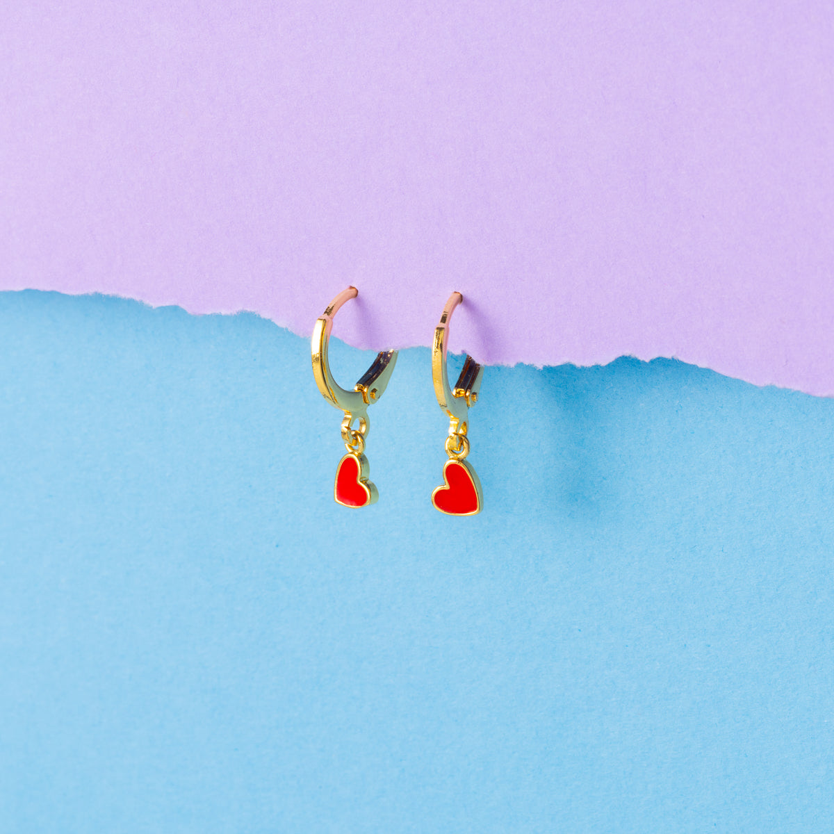 Heart Huggie Hoops Gold