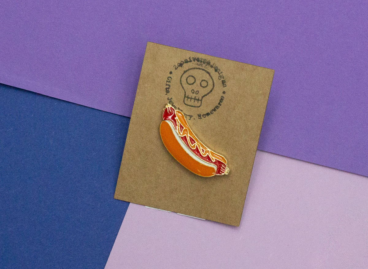 Hotdog Enamel Pin