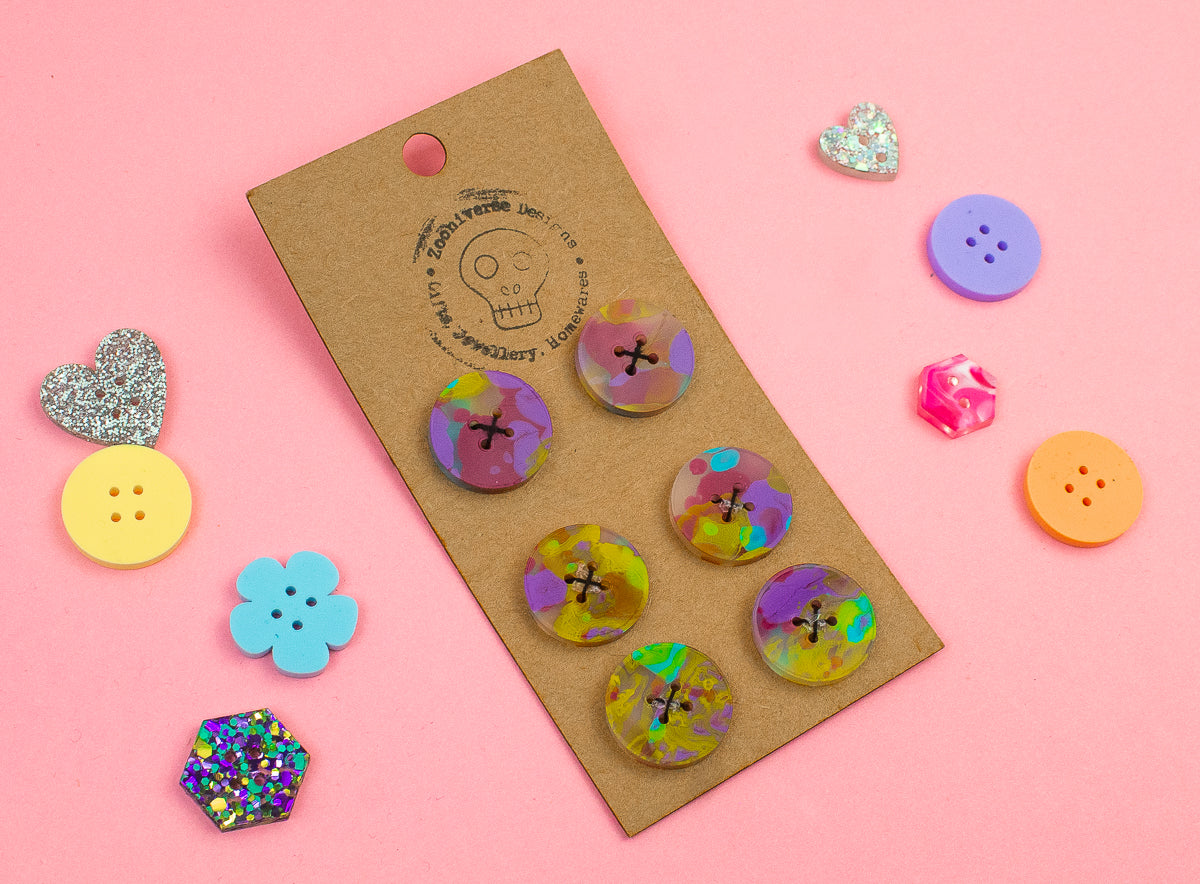 Ink Spot Multi Acrylic Buttons
