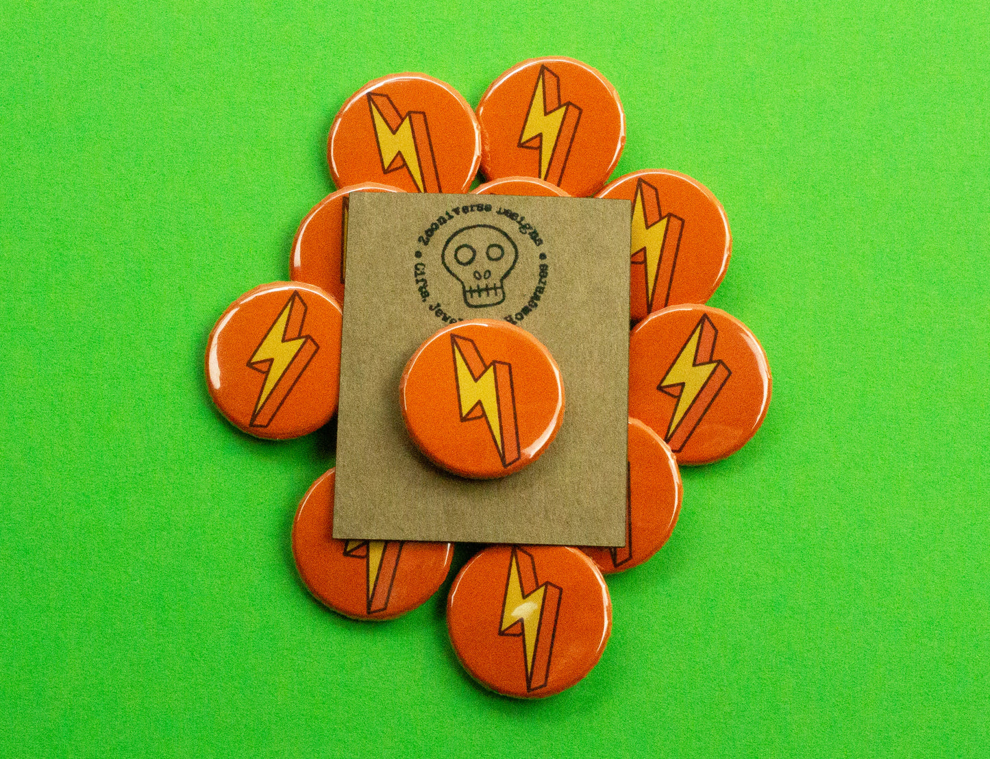 Lightning Bolt 25mm Button Badge