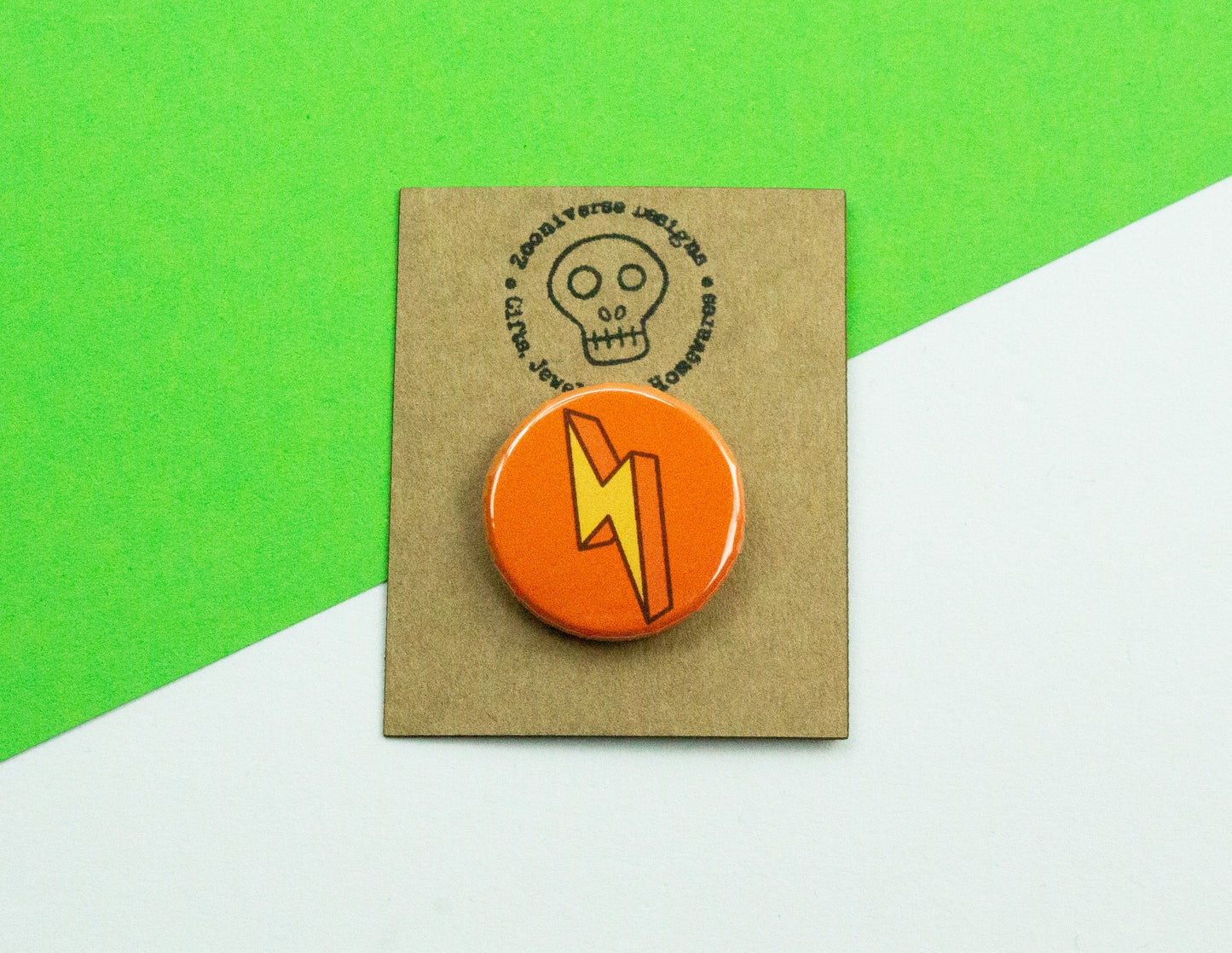 Lightning Bolt 25mm Button Badge
