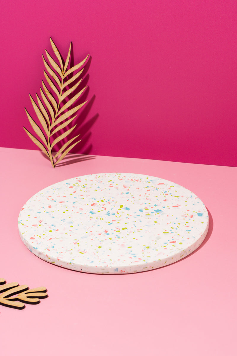 Lime, Blue, Pink, White Terrazzo Heatmat