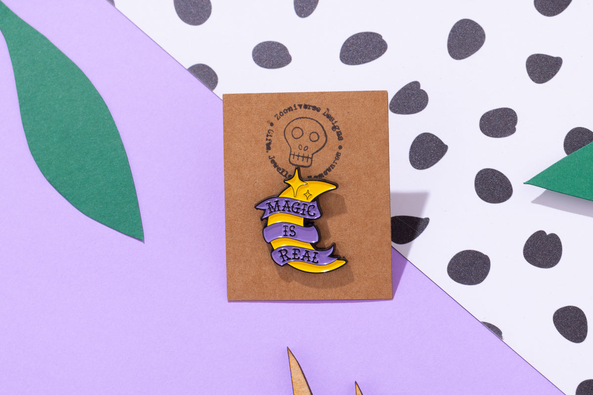 Magic is Real Moon Enamel Pin