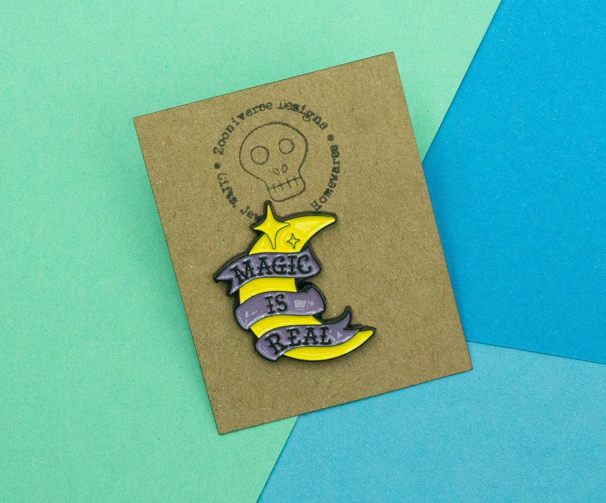 Magic is Real Moon Enamel Pin