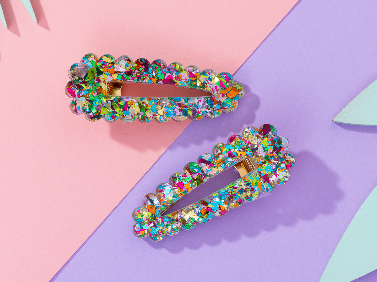 Mermaid chunky glitter Hairclips