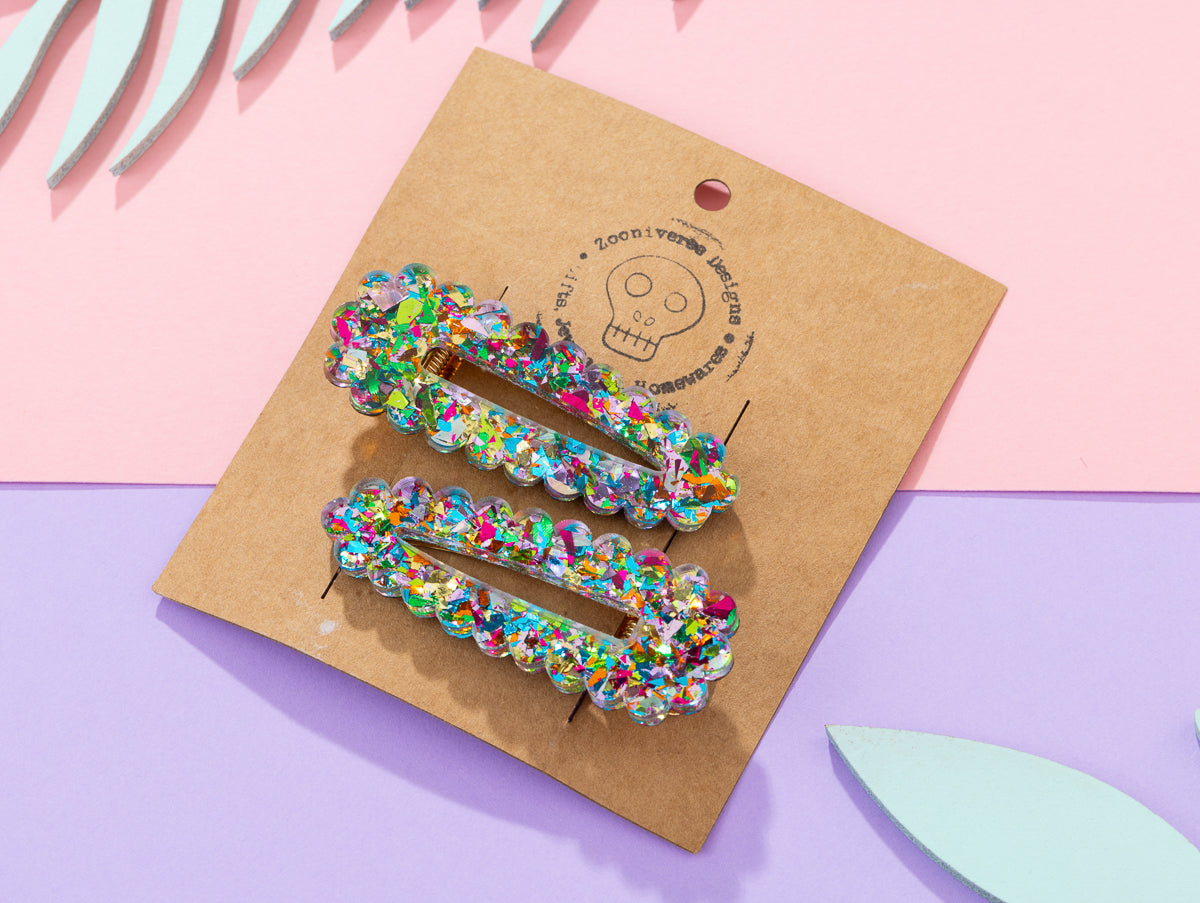 Mermaid chunky glitter Hairclips