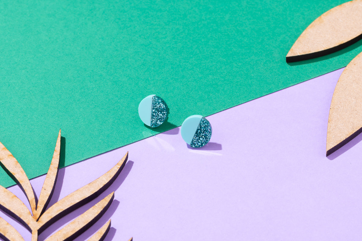 Two Tone Stud Earrings