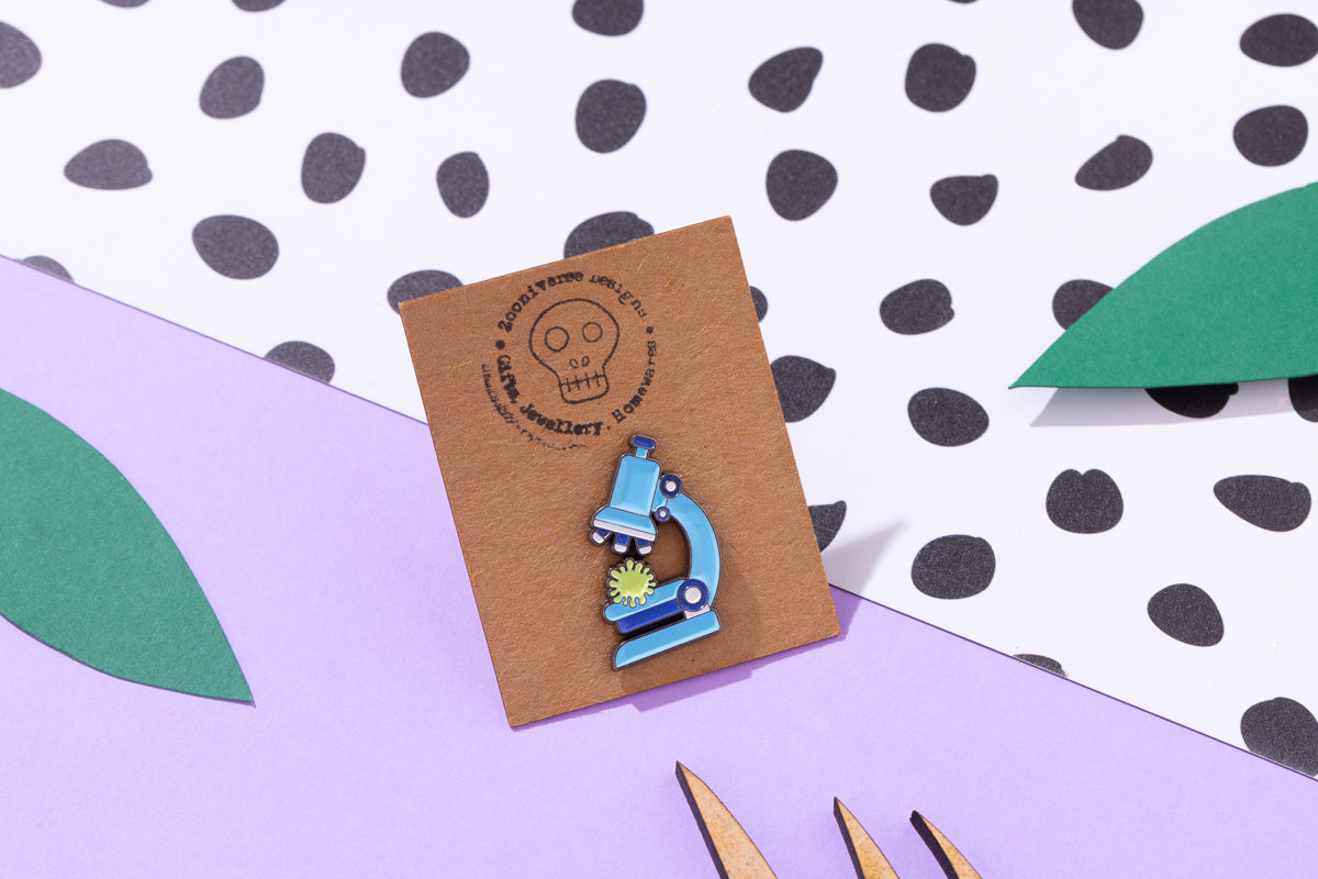 Microscope Science Enamel Pin