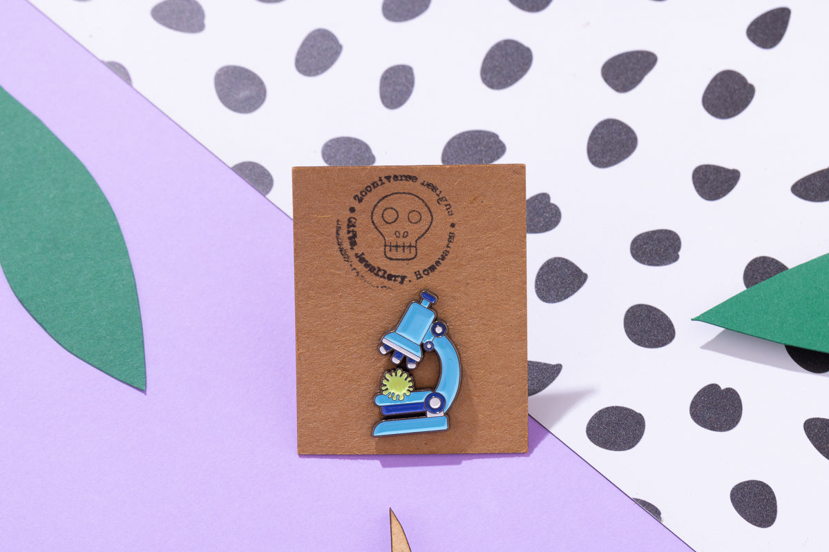 Microscope Science Enamel Pin