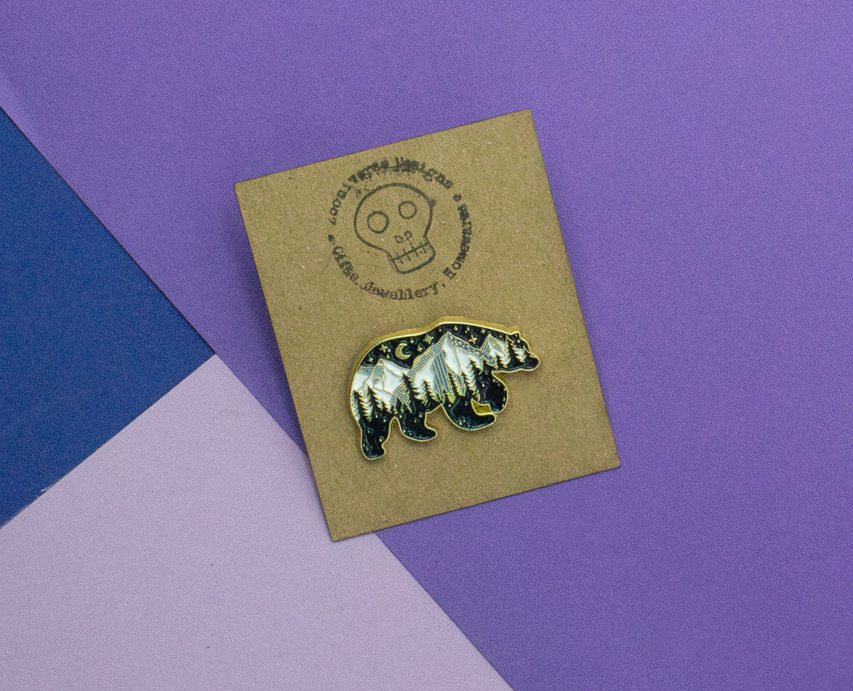Snow Mountain Bear Enamel Pin