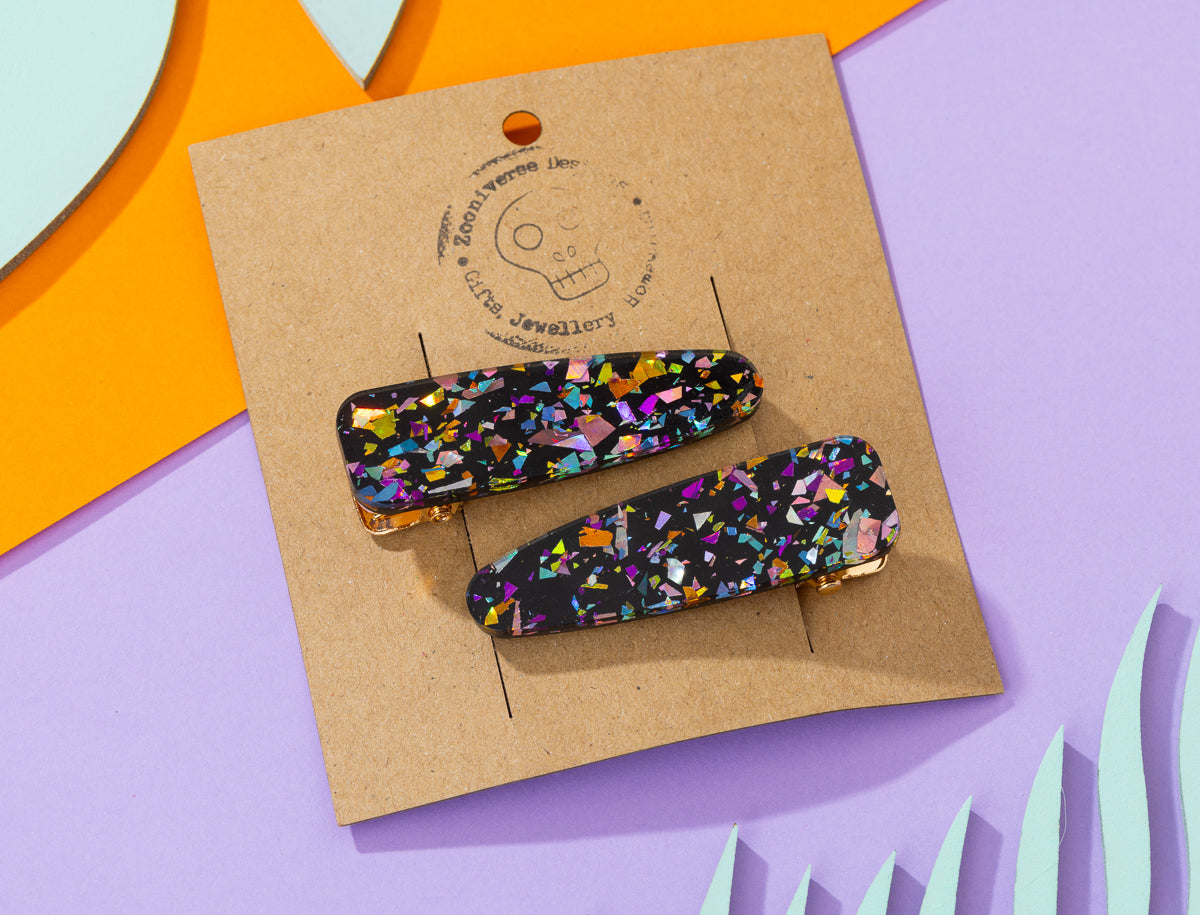 Multi Chunky glitter Hairclips