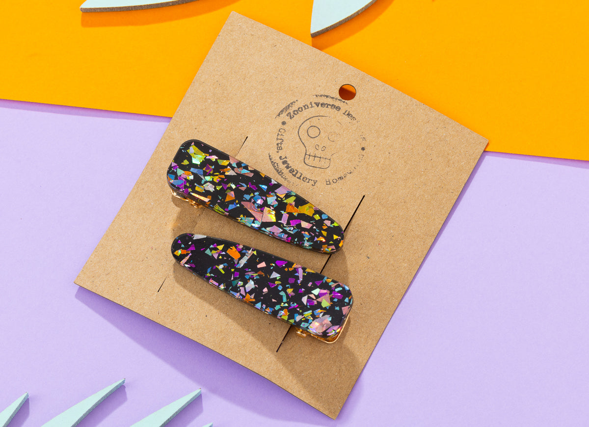 Multi Chunky glitter Hairclips