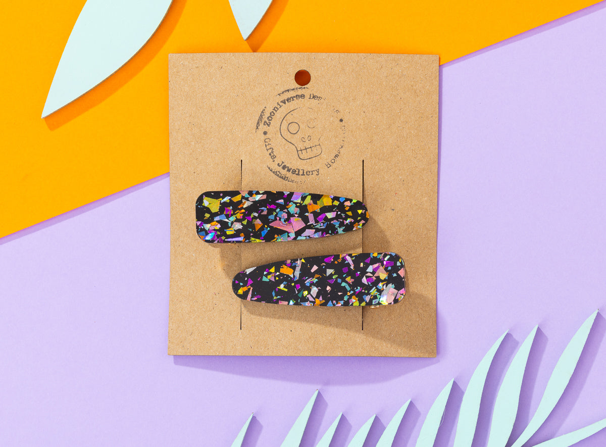 Multi Chunky glitter Hairclips