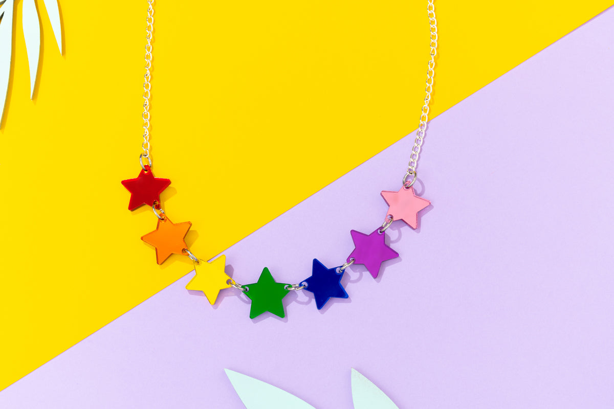 Multi Star Mirrored Necklace