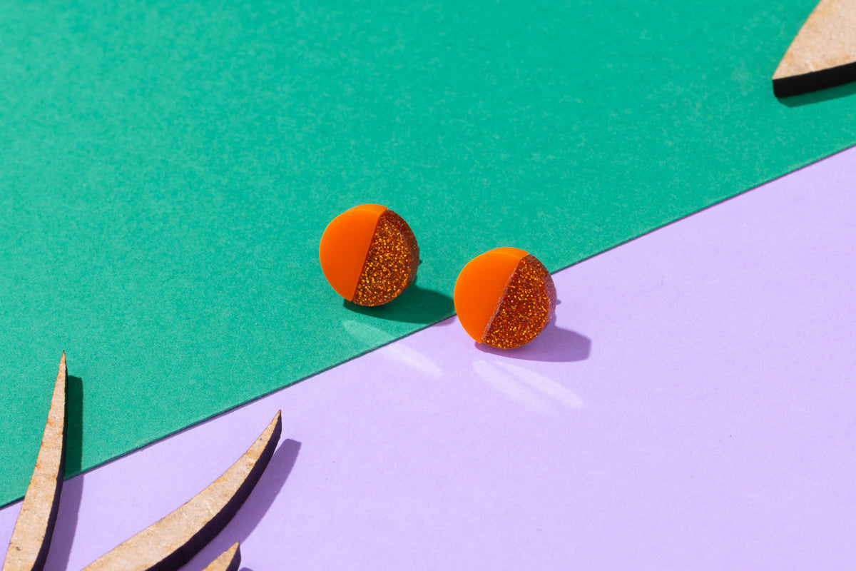 Two Tone Stud Earrings