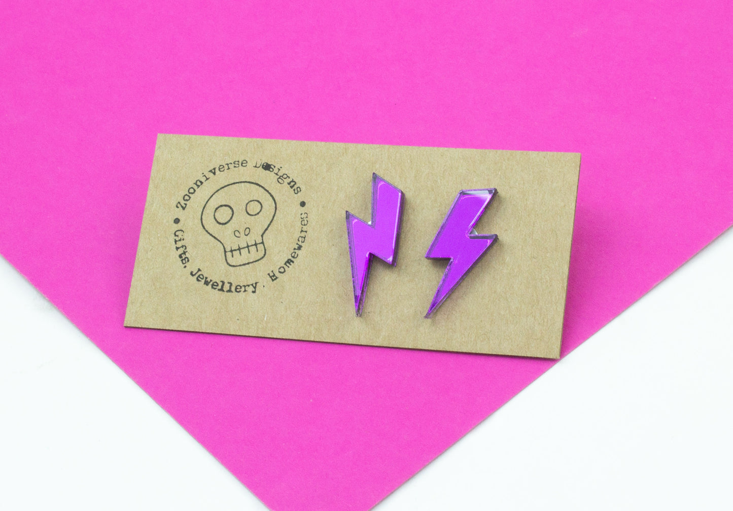 Lightning Bolt Acrylic Stud Earrings