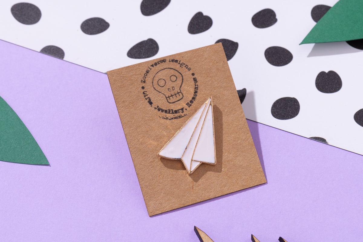 Paper Plane Enamel Pin