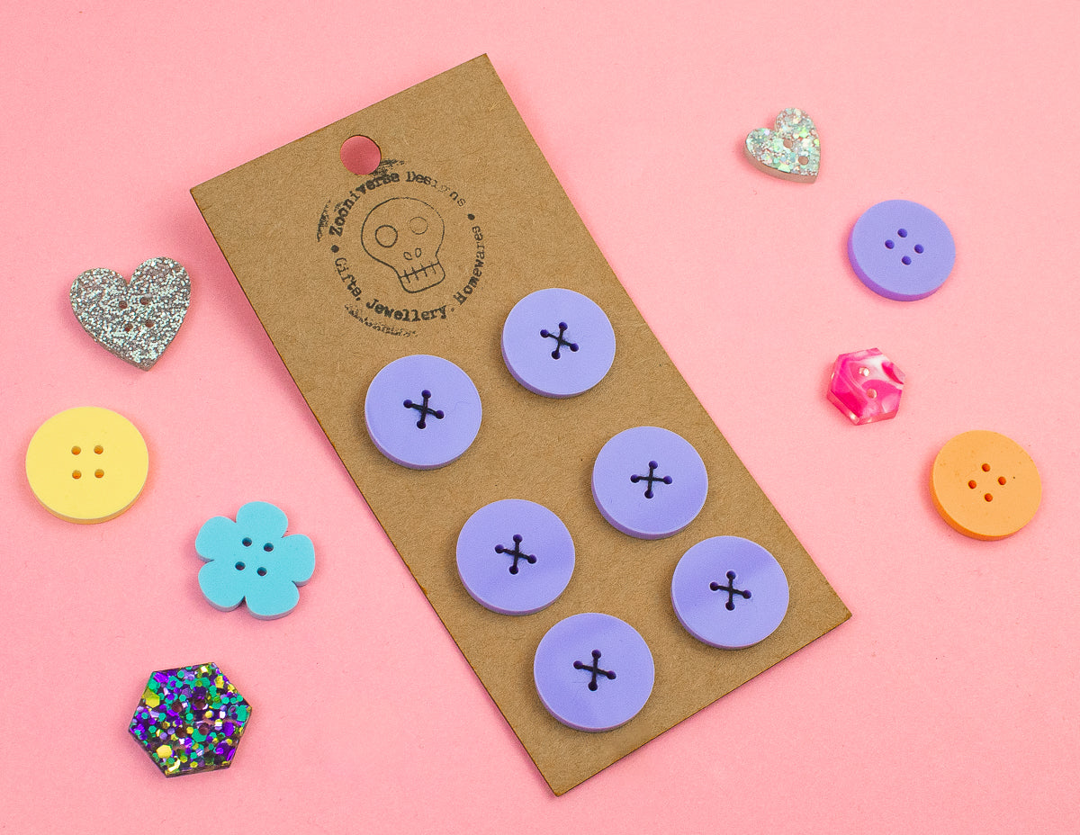 Pastel Lilac Acrylic Buttons