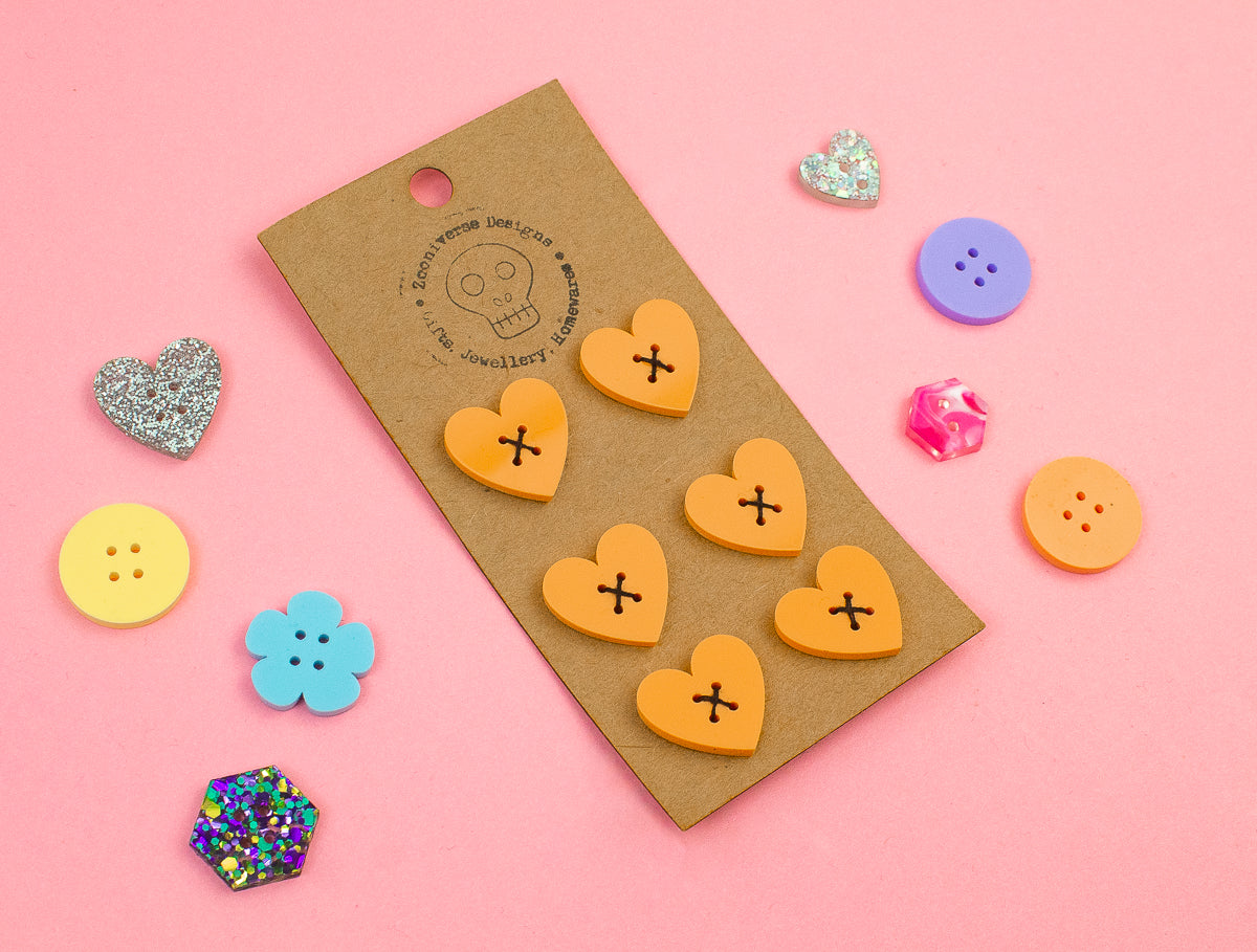 Pastel Orange Acrylic Buttons