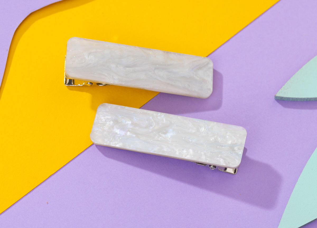 Pearl Galaxy Rectangle Hairclips