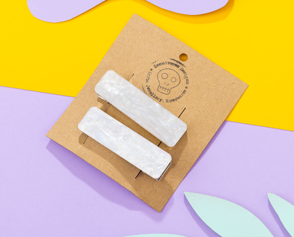 Pearl Galaxy Rectangle Hairclips