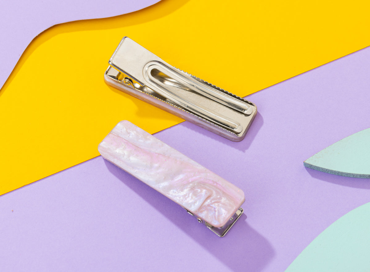 Pink Galaxy Rectangle Hairclips